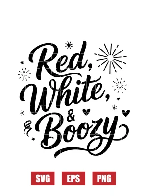 Red, White & Boozy Svg