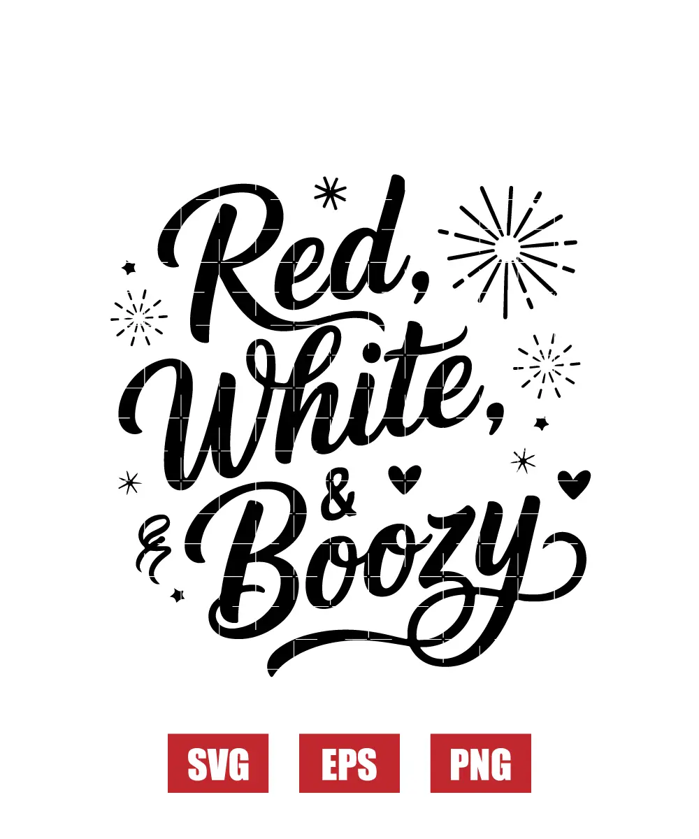 Red, White & Boozy Svg