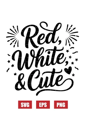 Red, White & Cute Svg
