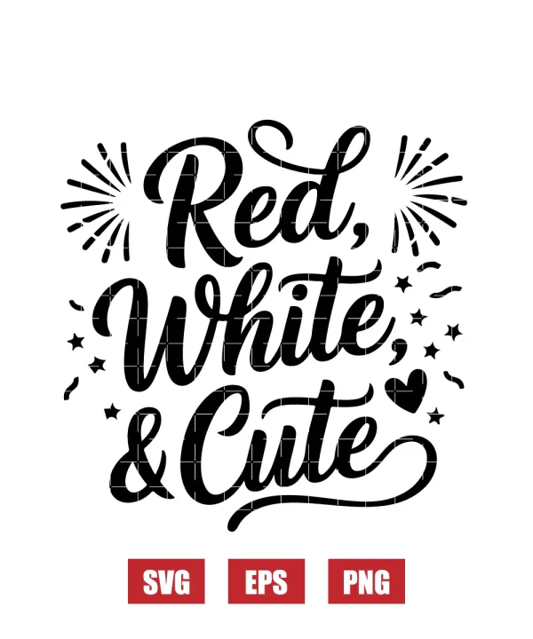 Red, White & Cute Svg