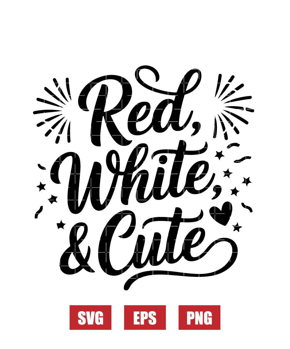 Red, White & Cute Svg