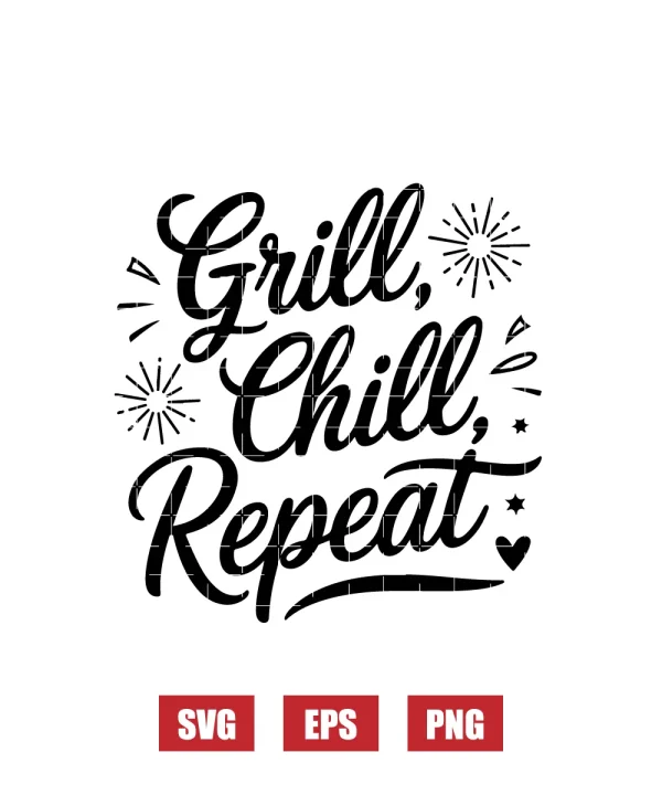 Grill & Chill Repeat Svg