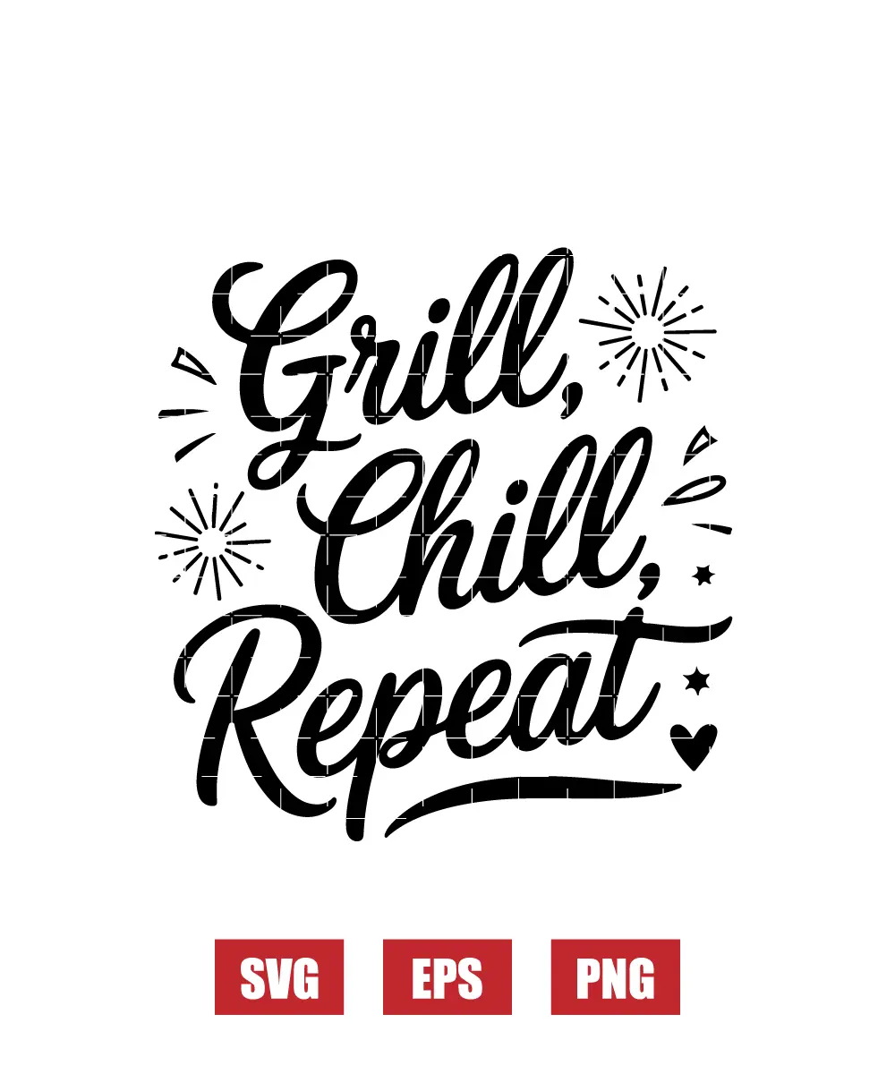 Grill & Chill Repeat Svg