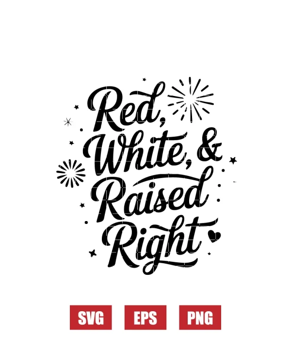 Red, White & Raised Right Svg