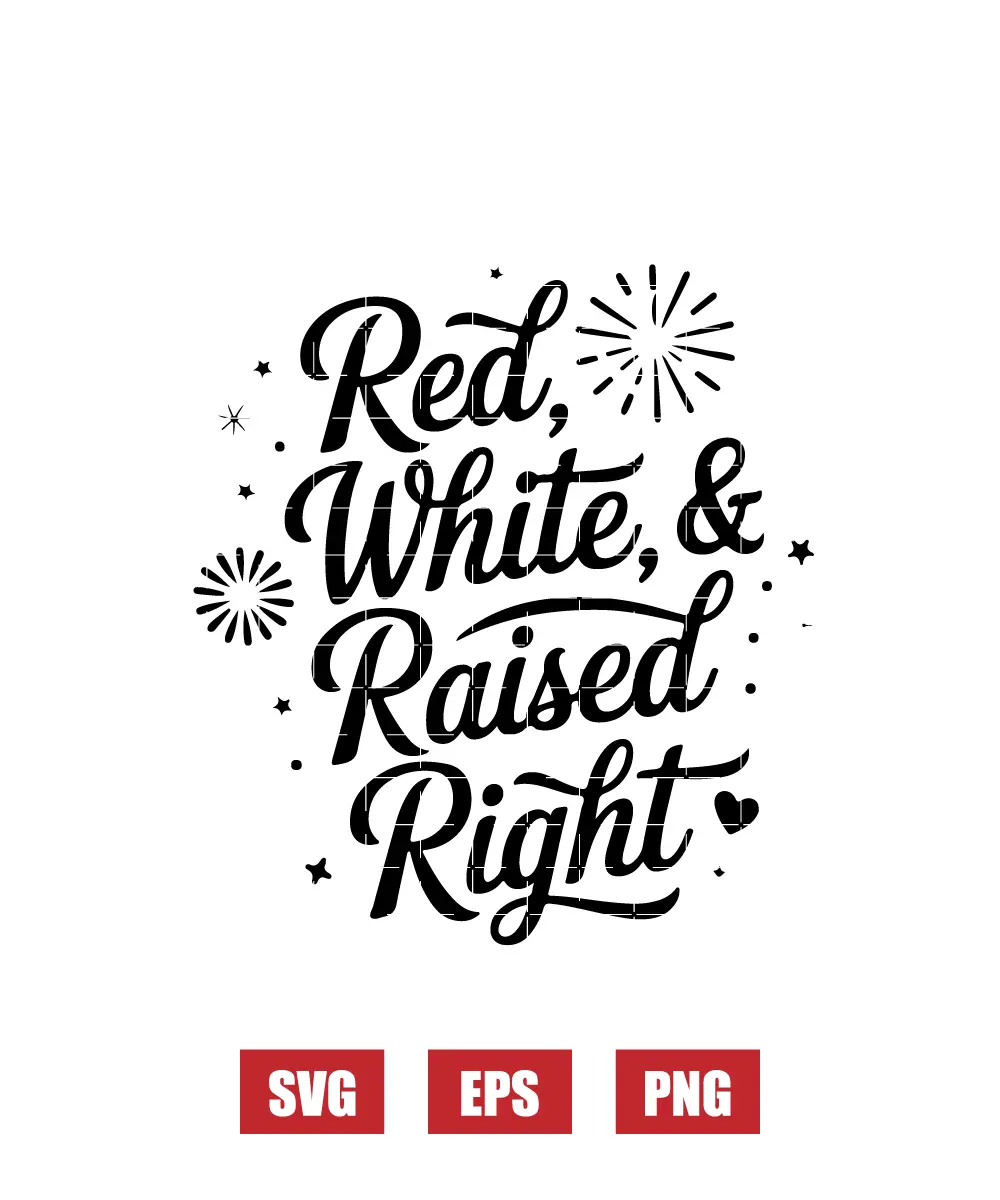 Red, White & Raised Right Svg
