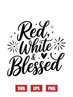 Red, White & Blessed Svg