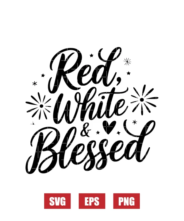 Red, White & Blessed Svg
