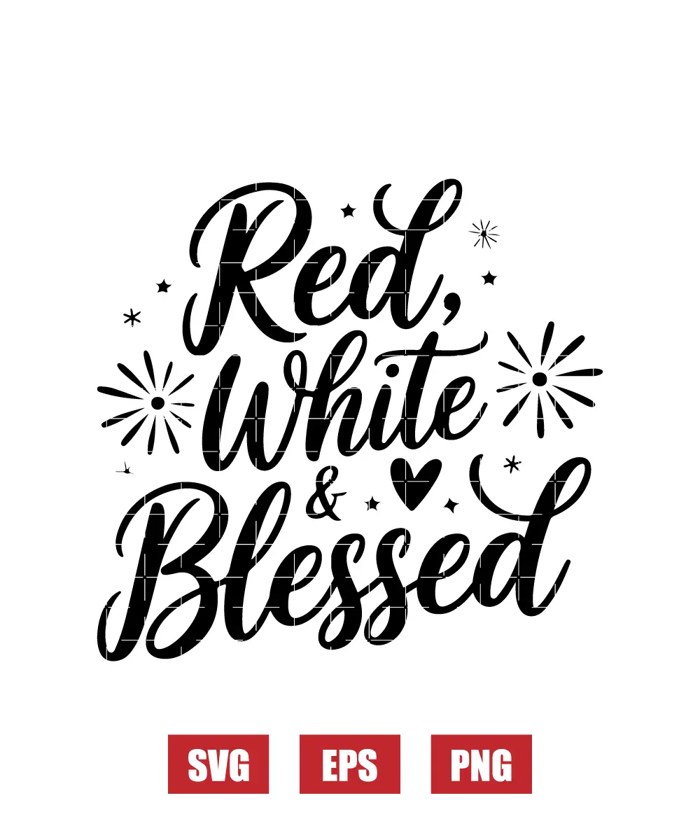 Red, White & Blessed Svg