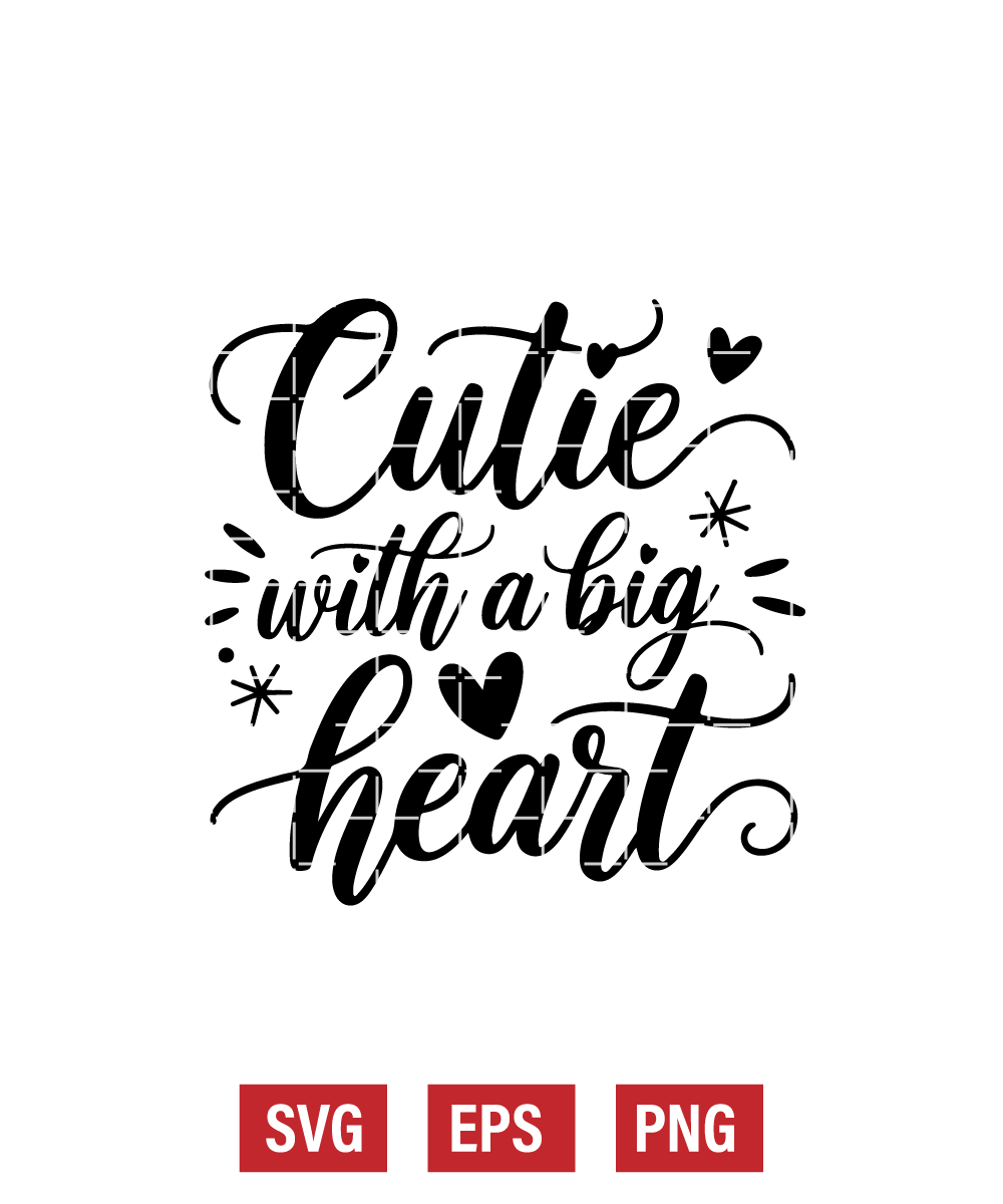 Cutie with a Big Heart Svg