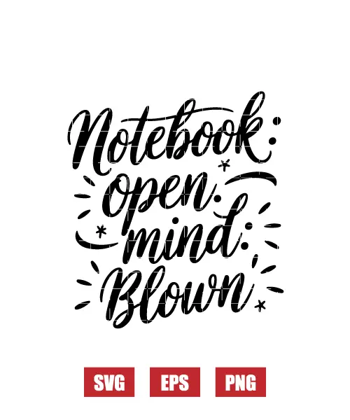 Notebook Open; Mind Blown. Svg