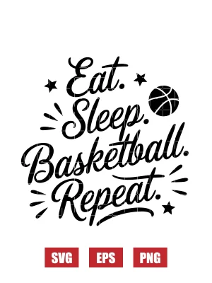 Eat. Sleep. Basketball. Repeat. Svg