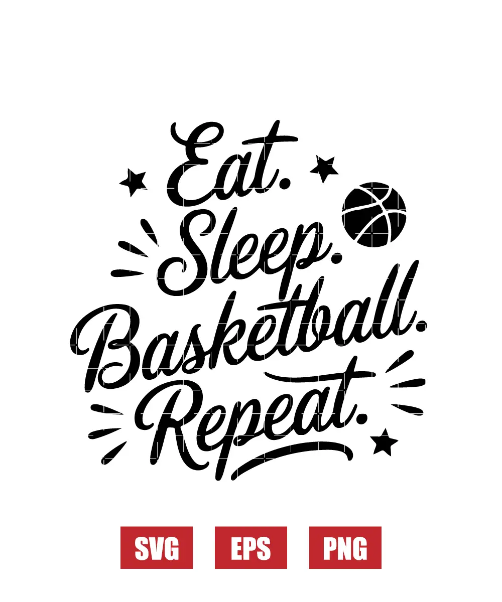 Eat. Sleep. Basketball. Repeat. Svg