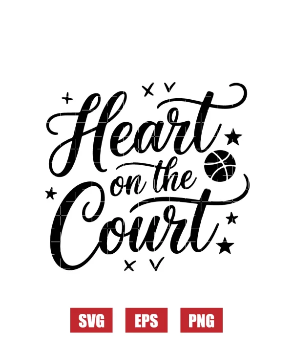 Heart on the Court Svg