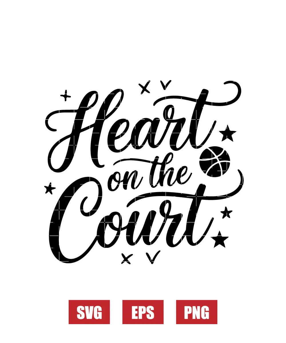 Heart on the Court Svg