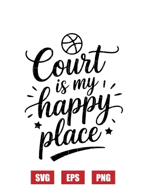 Court is My Happy Place Svg