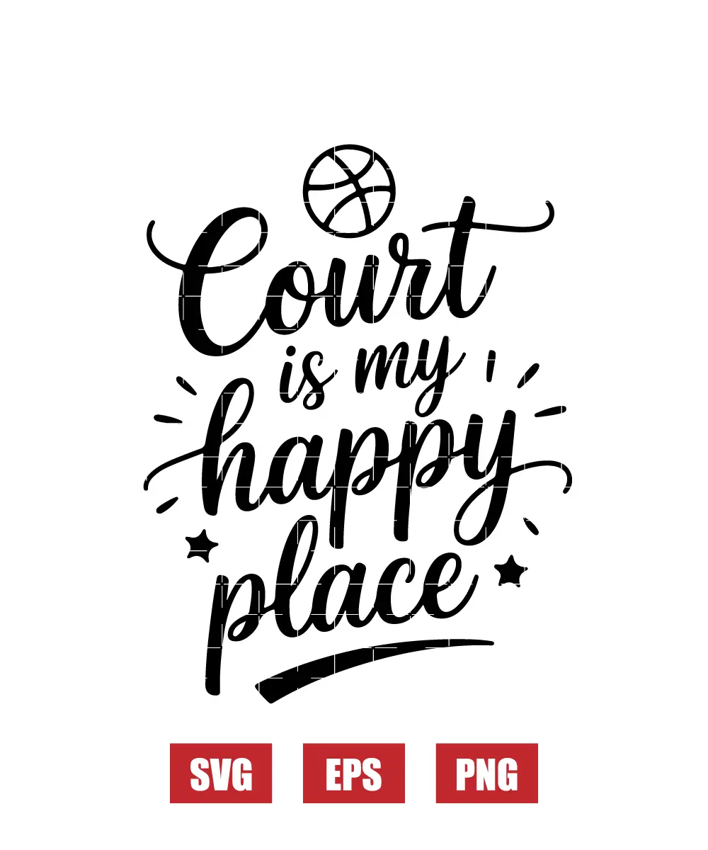 Court is My Happy Place Svg