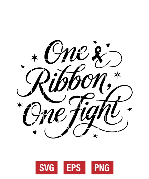 One Ribbon, One Fight Svg