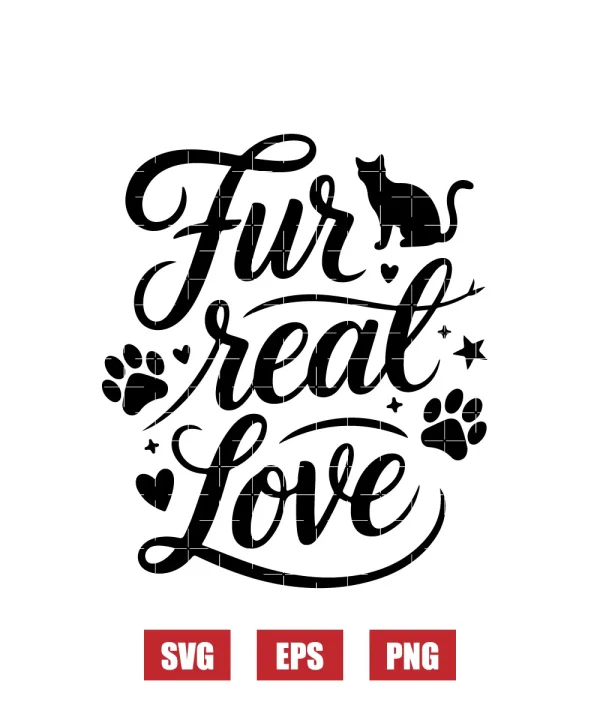 Fur Real Cat Love Svg