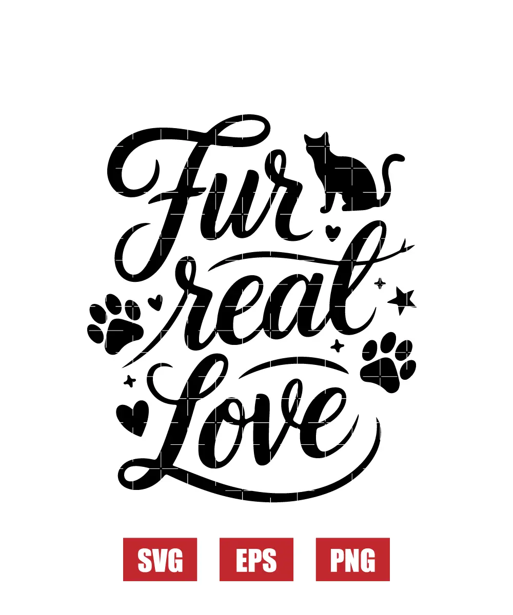 Fur Real Cat Love Svg