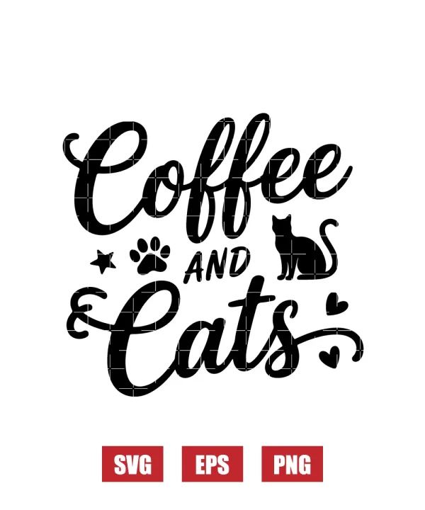 Coffee & Cats Svg