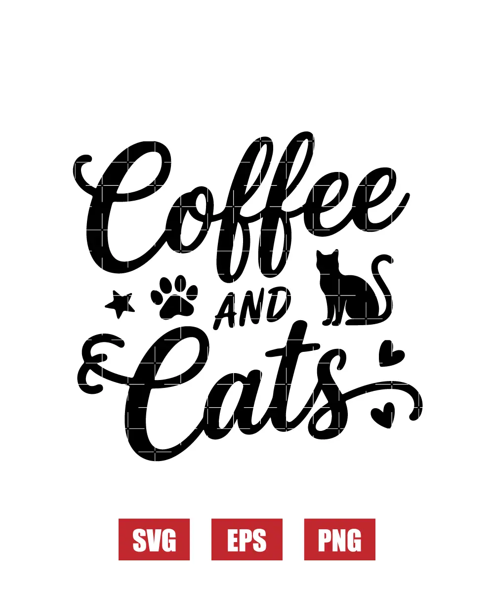 Coffee & Cats Svg