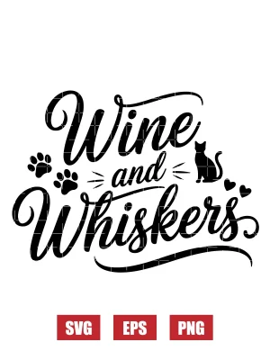 Wine & Whiskers Svg