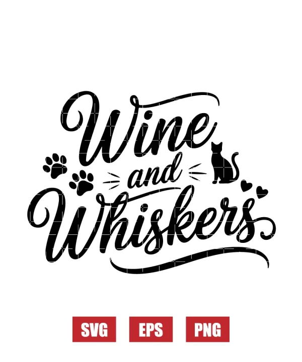 Wine & Whiskers Svg