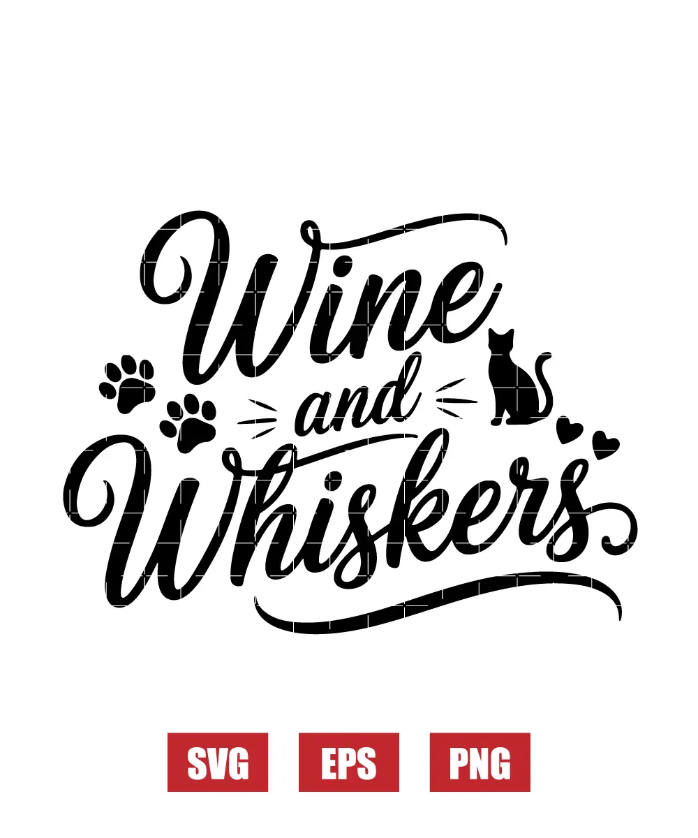 Wine & Whiskers Svg