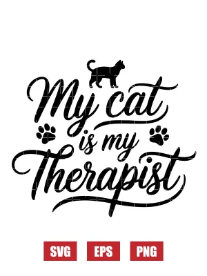 My Cat Is My Therapist Svg