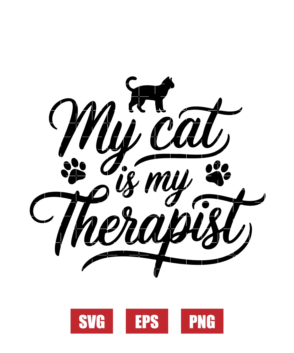 My Cat Is My Therapist Svg