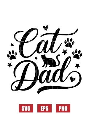 Cat Dad Svg