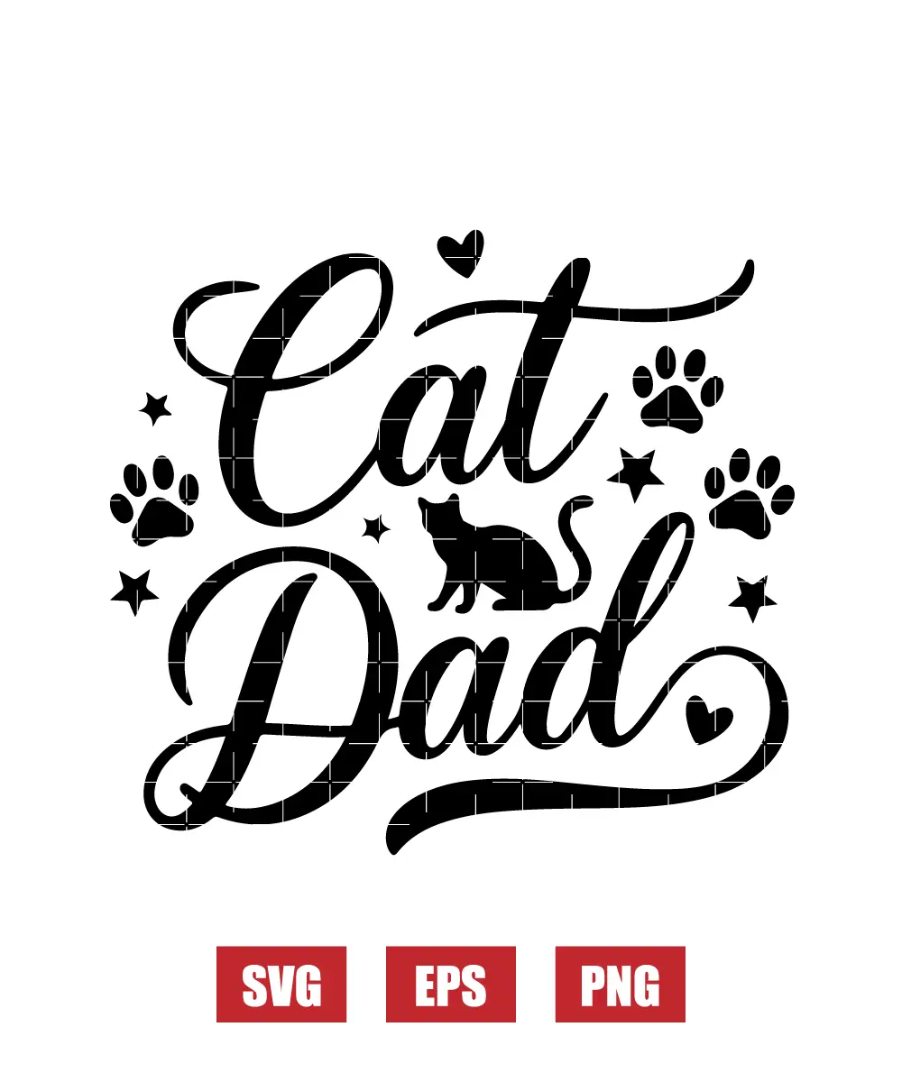 Cat Dad Svg