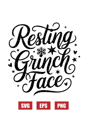 Resting Grinch Face Svg