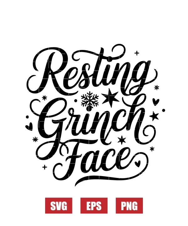 Resting Grinch Face Svg