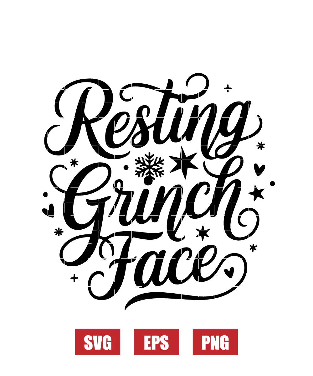 Resting Grinch Face Svg