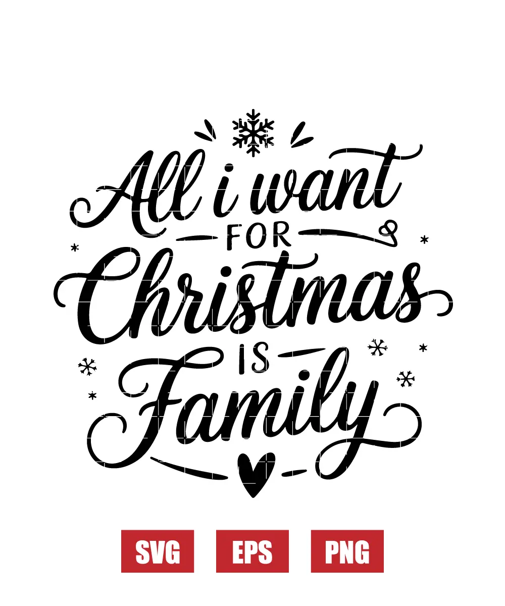 All I want for Christmas is Family Svg