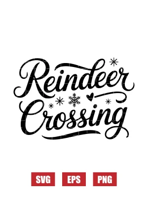Reindeer Crossing Svg