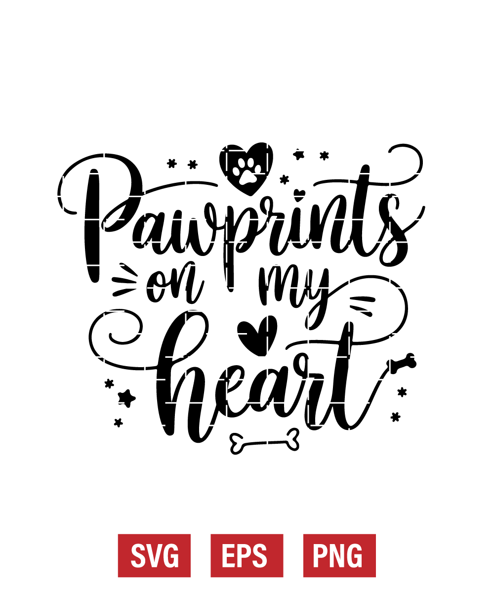 Pawprints on My Heart Svg
