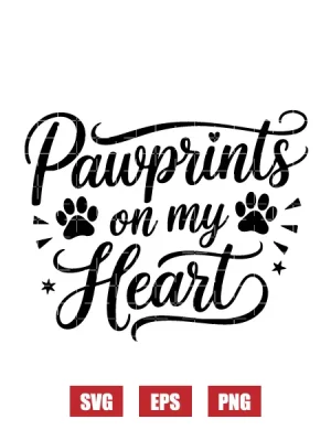 Pawprints On My Heart Svg