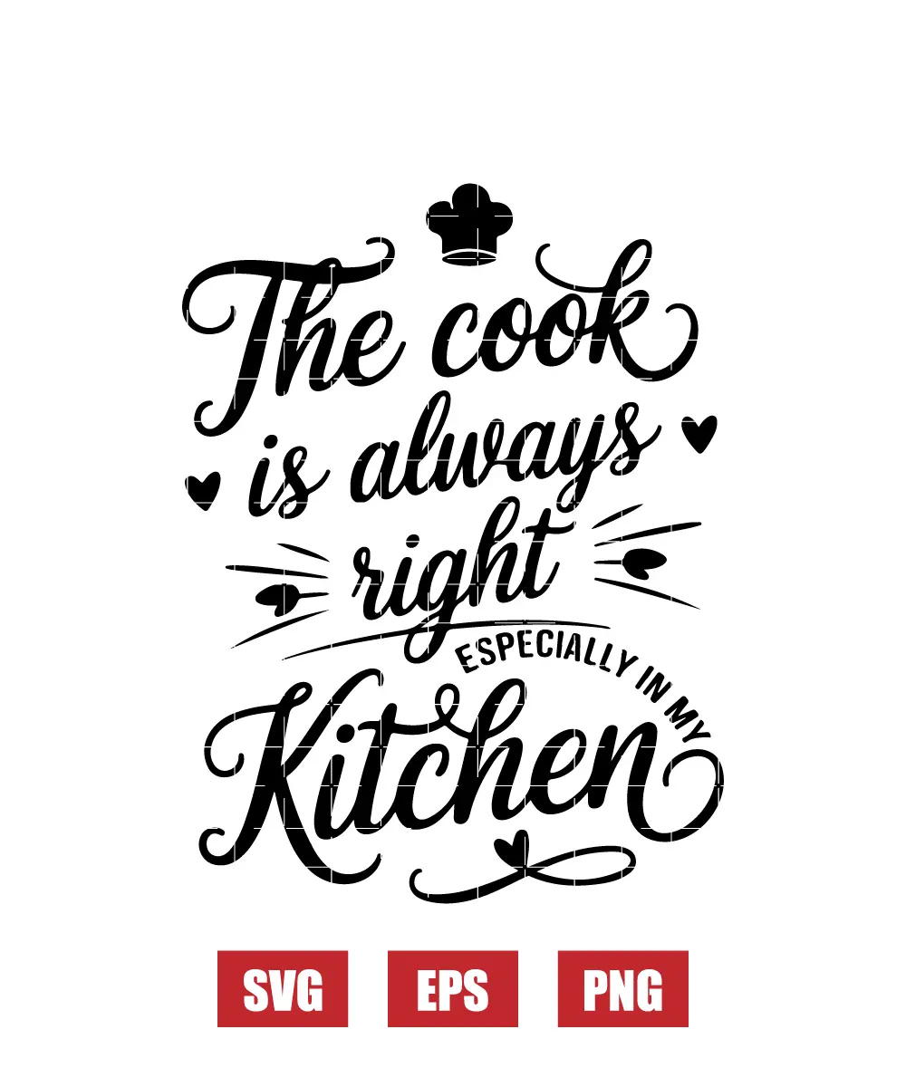 The Cook is Always Right (Especially in My Kitchen) Svg