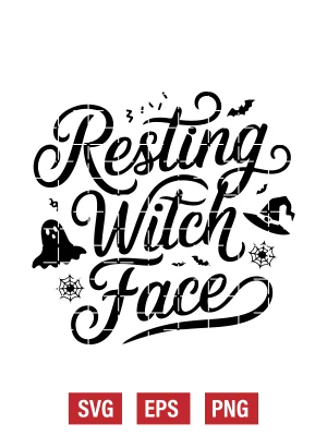 Resting Witch Face Svg