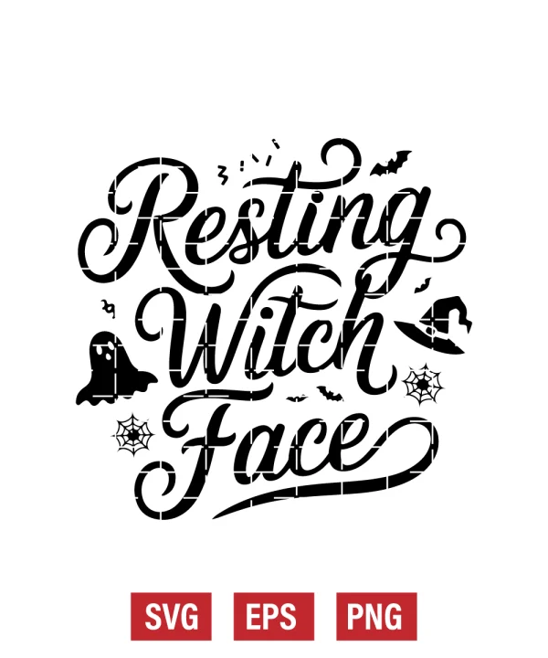 Resting Witch Face Svg
