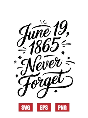 June 19, 1865 Never Forget Celebrate Liberate Svg