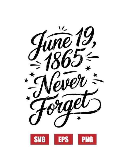 June 19, 1865 Never Forget Celebrate Liberate Svg