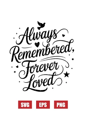 Always Remembered, Forever Loved Svg