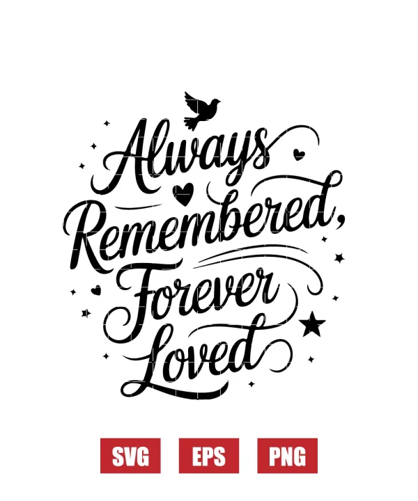 Always Remembered, Forever Loved Svg