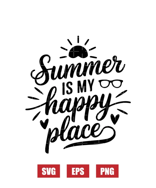 Summer is my happy place Svg