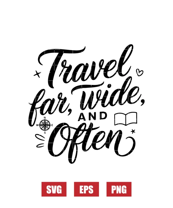 Travel Far, Wide, and Often Svg