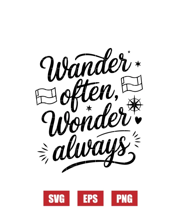 Wander Often, Wonder Always Svg