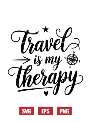 Travel is My Therapy Svg